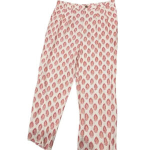 Free People Magdalene Printed Trousers Cream and Pink size 12